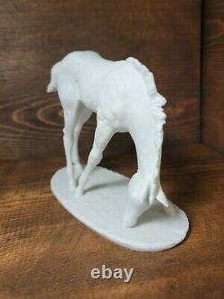 RARE Kaiser Wolfgang Gawantka White Porcelain Horse Grazing Foal Figurine #666