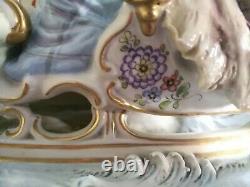 RARE Large BIRKS Scheibe Alsbach Porcelain Horse Carriage Figural Group Sled