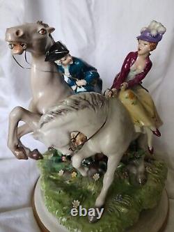 RARE Lt. Ed. 58/375 Capodimonte Luigi Fabris Man & Lady withHorses OUTSTANDING