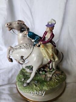 RARE Lt. Ed. 58/375 Capodimonte Luigi Fabris Man & Lady withHorses OUTSTANDING