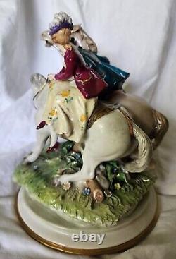 RARE Lt. Ed. 58/375 Capodimonte Luigi Fabris Man & Lady withHorses OUTSTANDING