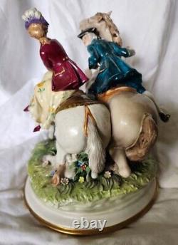 RARE Lt. Ed. 58/375 Capodimonte Luigi Fabris Man & Lady withHorses OUTSTANDING