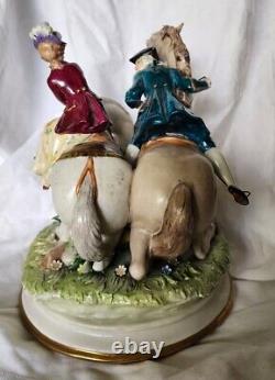 RARE Lt. Ed. 58/375 Capodimonte Luigi Fabris Man & Lady withHorses OUTSTANDING