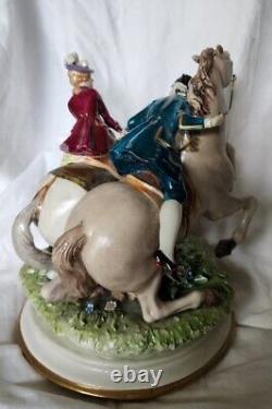 RARE Lt. Ed. 58/375 Capodimonte Luigi Fabris Man & Lady withHorses OUTSTANDING