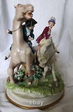 RARE Lt. Ed. 58/375 Capodimonte Luigi Fabris Man & Lady withHorses OUTSTANDING