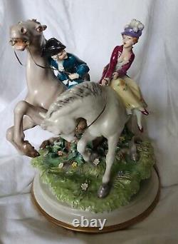 RARE Lt. Ed. 58/375 Capodimonte Luigi Fabris Man & Lady withHorses OUTSTANDING