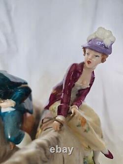 RARE Lt. Ed. 58/375 Capodimonte Luigi Fabris Man & Lady withHorses OUTSTANDING