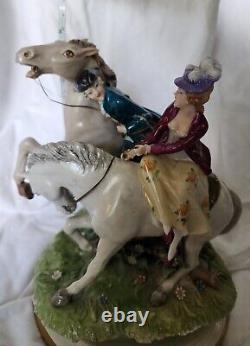 RARE Lt. Ed. 58/375 Capodimonte Luigi Fabris Man & Lady withHorses OUTSTANDING