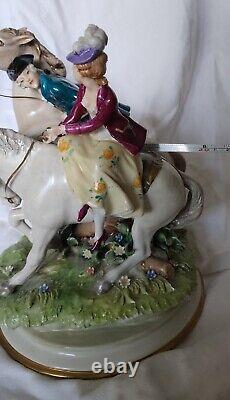 RARE Lt. Ed. 58/375 Capodimonte Luigi Fabris Man & Lady withHorses OUTSTANDING