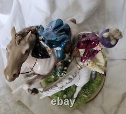 RARE Lt. Ed. 58/375 Capodimonte Luigi Fabris Man & Lady withHorses OUTSTANDING