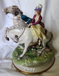 RARE Lt. Ed. 58/375 Capodimonte Luigi Fabris Man & Lady withHorses OUTSTANDING