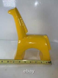 RARE Mid Century Modern Yellow Pottery HORSE Figurine Statue Jaru Of California