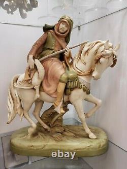 RARE! Royal Dux'Arab on the Hunt' On Horse LARGE 17 Figure