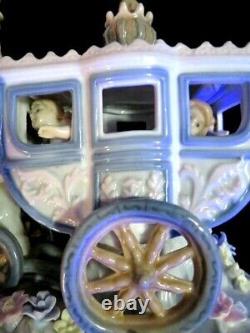 RARE-SORELLE PORCELAIN COACH With SEATED FIGURINES DRIVER With4 HORSES 17 x 8 x 5