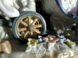 RARE-SORELLE PORCELAIN COACH With SEATED FIGURINES DRIVER With4 HORSES 17 x 8 x 5