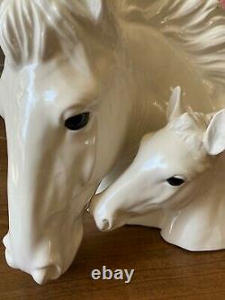 RARE VINTAGE Horse/Foal Figurine Bust White Stallion Napco Japan Napcoware 1217