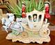Rare Victorian Wallendorf Germany Porcelain Horse Drawn Carriage Buggy Wow B14