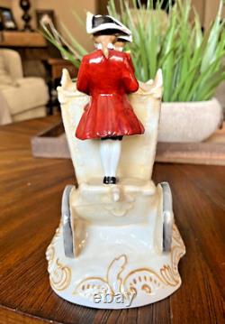 RARE Victorian Wallendorf Germany Porcelain Horse Drawn Carriage Buggy WOW B14