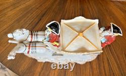 RARE Victorian Wallendorf Germany Porcelain Horse Drawn Carriage Buggy WOW B14