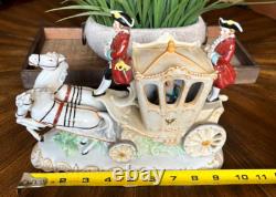 RARE Victorian Wallendorf Germany Porcelain Horse Drawn Carriage Buggy WOW B14