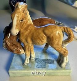 RARE Vintage 1939 Doris Lindner Royal Worcester FOALS Ceramic Horse Figurine