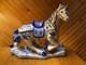 Rare Vintage Chinoiserie Blue -white 8x 10 Horse Figurine/ Hand Painted