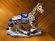 Rare Vintage Chinoiserie Blue -white 8x 10 Horse Figurine/ Hand Painted