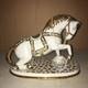 Rg Porcellane Capodimonte Limoges Rearing Horse White Gold Swarovski Rare