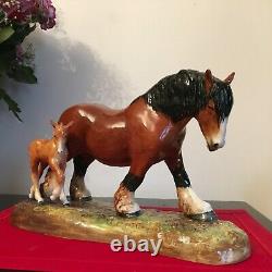 ROYAL DOULTON Horse PRIDE of the SHIRES & FOAL superb 2528 large