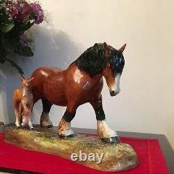 ROYAL DOULTON Horse PRIDE of the SHIRES & FOAL superb 2528 large