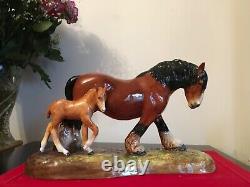 ROYAL DOULTON Horse PRIDE of the SHIRES & FOAL superb 2528 large