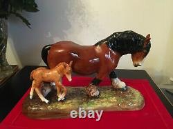 ROYAL DOULTON Horse PRIDE of the SHIRES & FOAL superb 2528 large