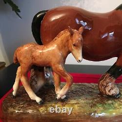 ROYAL DOULTON Horse PRIDE of the SHIRES & FOAL superb 2528 large