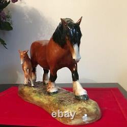 ROYAL DOULTON Horse PRIDE of the SHIRES & FOAL superb 2528 large