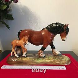 ROYAL DOULTON Horse PRIDE of the SHIRES & FOAL superb 2528 large