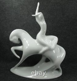 ROYAL DUX BOHEMIA CZECH Jaroslav Jezek Lady Godiva Riding the White Horse