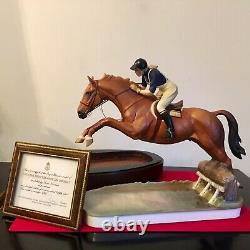 ROYAL WORCESTER Horse HRH Princess Anne & DOUBLET + Cert & Box Doris Lindner