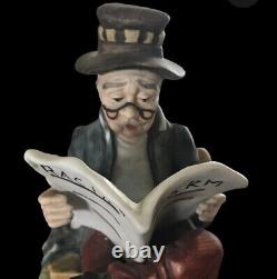 Racing Form Man Reading Newspaper Figurine Statue Vintage Ex-lego Taiwan Sticker