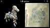 Rare A Rise Porcelain Horse Figurine Blue U0026 White Chinoiserie With Gold Gilt C 1960