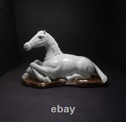 Rare Antique 15 Chinese Export Porcelain Blanc de Chine Laying Down Horse