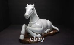 Rare Antique 15 Chinese Export Porcelain Blanc de Chine Laying Down Horse