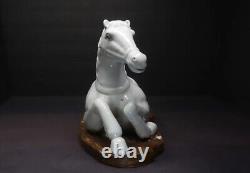 Rare Antique 15 Chinese Export Porcelain Blanc de Chine Laying Down Horse