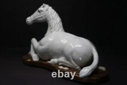 Rare Antique 15 Chinese Export Porcelain Blanc de Chine Laying Down Horse