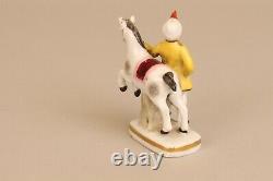 Rare Antique European Porcelain Figure of a Moor holding a Horse, 19thC Marked