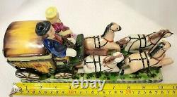Rare Antique Staffordshire English Horse drawn Stagecoach Figurine