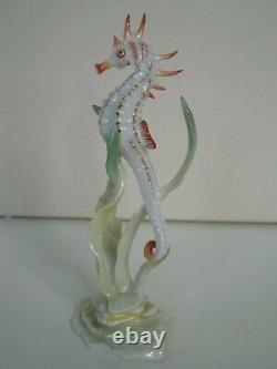 Rare Art Deco Hutschenreuther-rosenthal Porcelain Sea Horse Fish Figurine