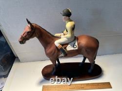Rare Beswick England Horse Figurine Arkle Thoroughbred with Jockey Pat Taaffe