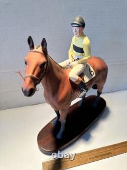 Rare Beswick England Horse Figurine Arkle Thoroughbred with Jockey Pat Taaffe