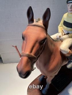 Rare Beswick England Horse Figurine Arkle Thoroughbred with Jockey Pat Taaffe