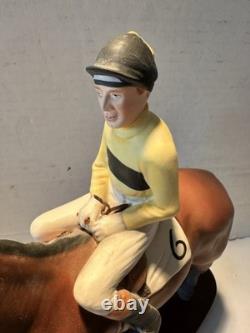 Rare Beswick England Horse Figurine Arkle Thoroughbred with Jockey Pat Taaffe